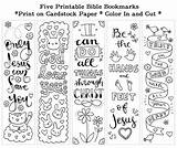 Bookmarks Bible Printable Color Christian Cute Coloring Bookmark Kids Pages Verse Template Verses Scripture Instant Five Craft Book Colouring Faith sketch template