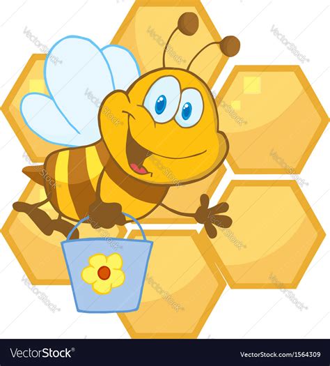 Cartoon Bee Hive Royalty Free Vector Image Vectorstock