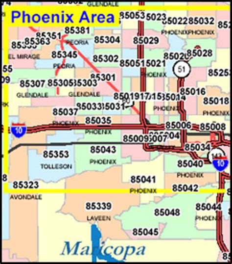 arizona zip code map including county maps