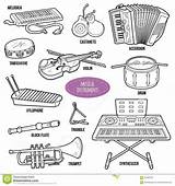 Strumenti Musicali Instrumentos Musicais Pintar Insieme Percussioni Attività sketch template