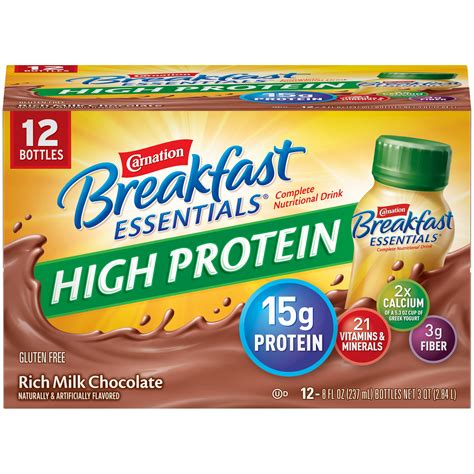 carnation breakfast essentials high protein ready  drink nutritional