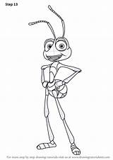 Life Flik Draw Drawing Step Bugs Bug Finishing Necessary Touch Complete Add Cartoon sketch template