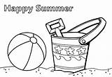 Beach Coloring Pages Summer Kids Printable Ball Bucket Sand Color Print Craft Pdfs sketch template