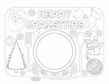 Placemat Placemats Utensils Noel Printables sketch template