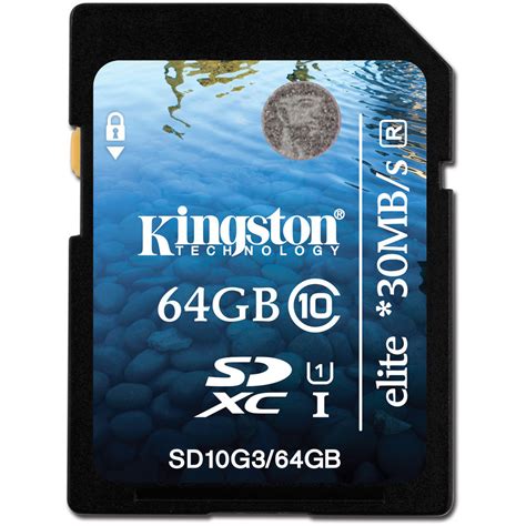 kingston gb sdxc elite class  uhs  memory card sdggb