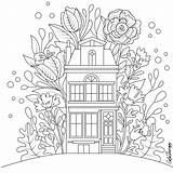 Coloring Pages Adult House Adults Garden Cute Architecture Color Colouring Books App Instagram Choose Board sketch template