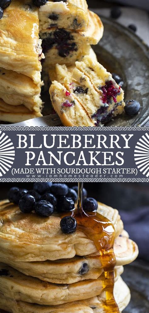 blueberry pancakes   sourdough starter recipe light