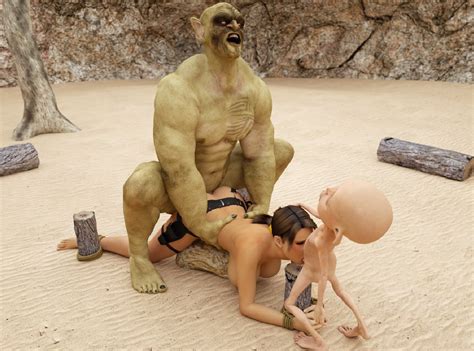 gang banged lara croft begs 3d monsters for mercy