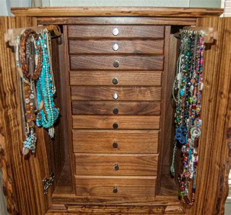 armoire jewelry box  necklace holders