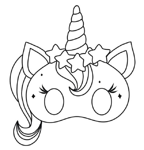 unicorn cat mask coloring page  print  color
