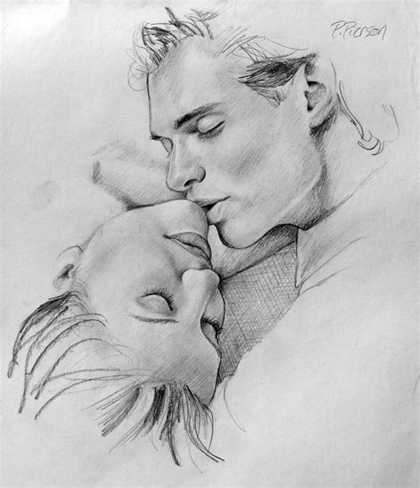 passion of the kiss drawing by patrick anthony pierson