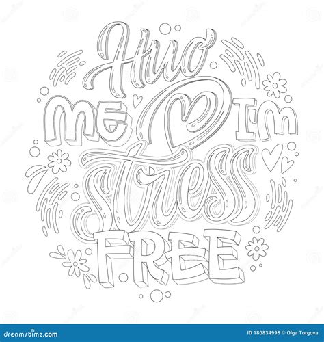 stop depression typography coloring page  adults hug  im stress