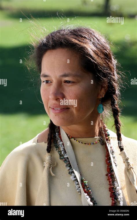 native american lakota sioux indian woman  leather stock photo