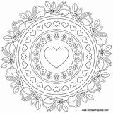 Mandala Roses Color Forget Coloring Pages Nots Valentine Mandalas Birthday Volwassenen Colouring Rose Printable Print Heart Adults Valentines Happy Simple sketch template