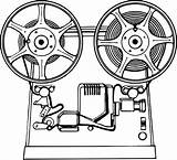 Projector Clipart Film Vector Movie Cinema Domain Public Transparent Webstockreview sketch template