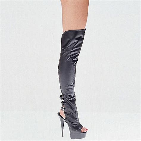 sexy american leather pole dancing over the knee boots high heel boots