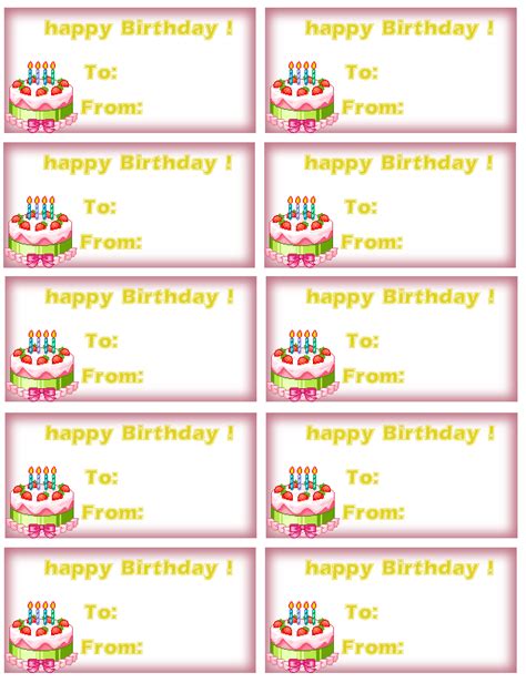 images   printable gift tags birthday party birthday