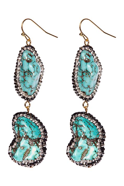 eye candy los angeles stormy sea nugget turquoise and pave hematite two
