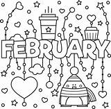 February Colouring Coloring Pages Kids Printable Month Fun Adult Valentines Sheets Tegninger Printables Board Doodles Winter Kalender Valentine Thriftymommastips Choose sketch template