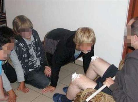 ticker creepy ‘initiation photos showing teens licking whipped cream off priest s knees emerge