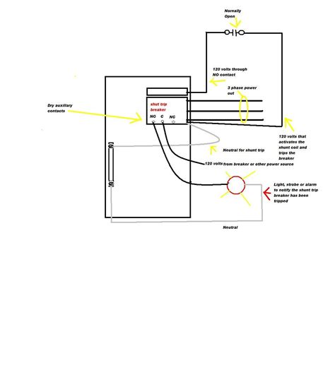 wiring diagram  shunt breaker  fire suppression system