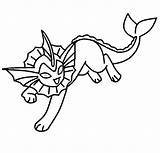 Vaporeon Pokemon Coloring Pages Template Clipart Drawing Deviantart Library Getcolorings Line Getdrawings Color sketch template