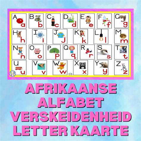 afrikaanse alfabet groot verskeidenheid letter kaarte teacha