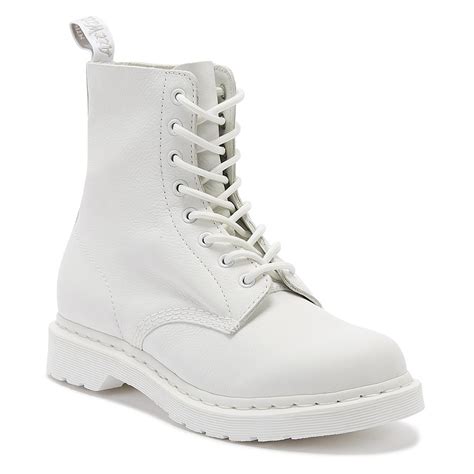 dr martens leather dr martens  pascal virginia womens white mono boots lyst