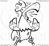 Noisy Clipart Rooster Running Cartoon Outlined Coloring Vector Thoman Cory Royalty sketch template