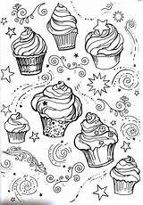 Coloring Pages Cupcake Adult Adults Cupcakes Ice Cream Zentangle Sheets Colouring Printable Visit Mandala Books Choose Board Template sketch template
