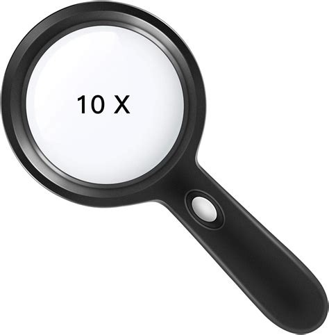 lighted magnifying glass 10x handheld reading magnifier glass with 12