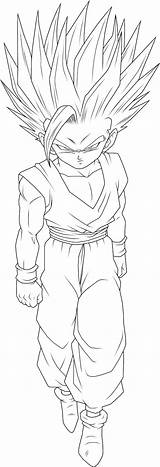 Gohan Dragon Ball Super Saiyan Lineart Coloring Dbz Manga Drawing Goku Deviantart Brusselthesaiyan Choose Board Anime sketch template