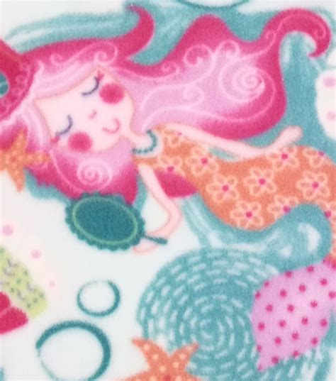 anti pill fleece fabric  magic mermaids fleece fabric