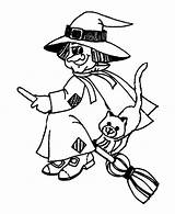 Witch Cat Evil Coloring Pages Tocolor Cute Color Halloween sketch template