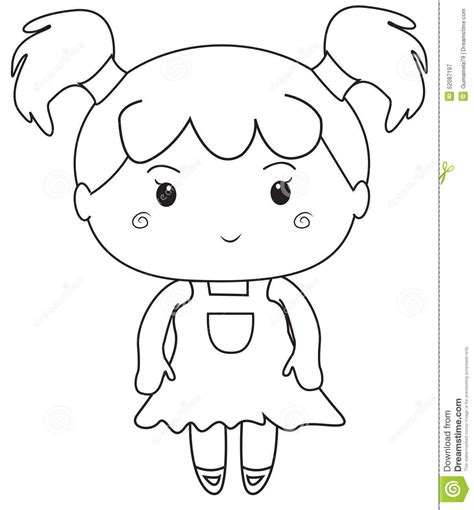girl coloring pages  girl coloring page stock illustration
