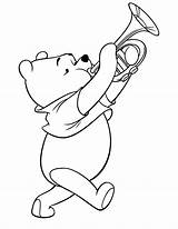 Trumpet Pooh Winnie Tocando Orchestra Trompeta Ursinho Horn Musique Bestcoloringpagesforkids Tudodesenhos sketch template