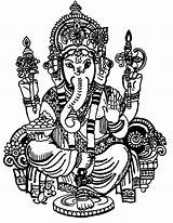 Ganesh Ganesha Gunina Ganpati Ganapati Chaturthi Bhagwan Coloringtop Tattooidee Bappa Kunau Mestre sketch template