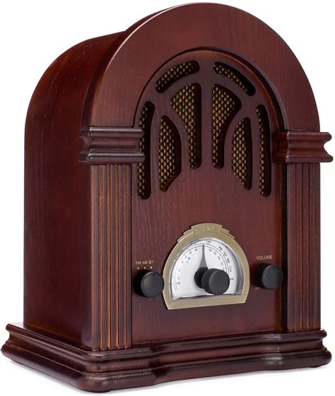 clearclick retro amfm radio  bluetooth classic wooden vintage retro style speaker