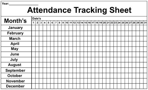 printable employee attendance forms   calendar printable