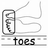 Toes Clip sketch template