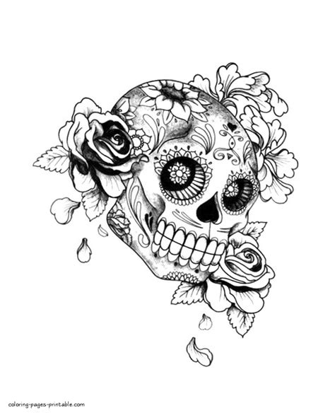 adult coloring books  skulls coloring pages printablecom