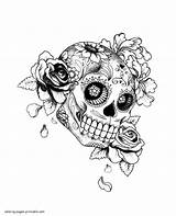 Coloring Pages Skulls Skull Adult Adults Printable Books Print Look Other sketch template
