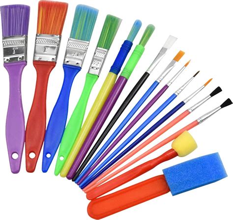 natuce pcs colorful artist paint brush set childrens kids paint brushes starter set