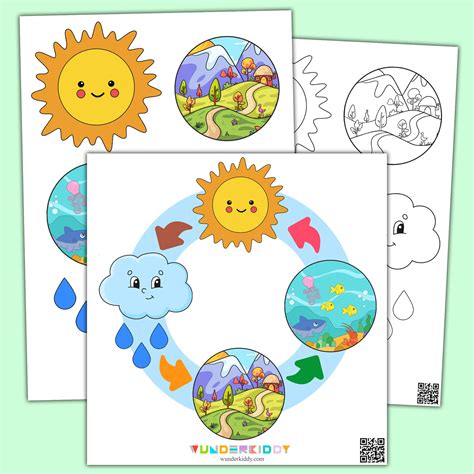 printable paper water cycle craft template  children