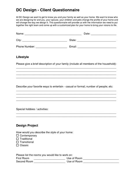 dc design client questionnaire interiorofficesigns design clients