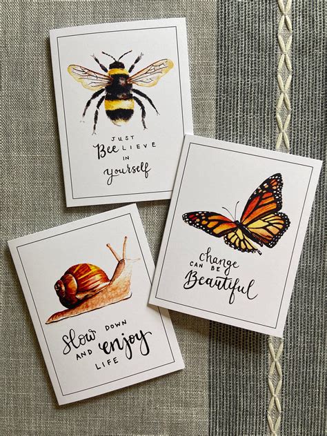 inspirational quotes greeting cards set   etsy