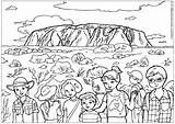 Colouring Coloring Uluru Australia Pages Kids Outback Australian Rock Ayres Familyholiday Animals Designlooter Ayers Related Theme Aboriginal Printable Village Activity sketch template