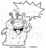 Ugly Clipart Alien Coloring Pig Talking Cartoon Outlined Thoman Cory Vector Royalty 2021 Clipartof sketch template