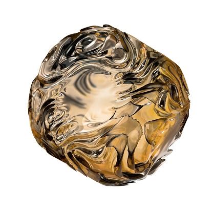 detail emas merinci gelombang berpola kaca bola geometri abstrak