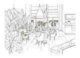 Scandic Stoelen Comfortabele Laag Lijst Dineren Stijl Hygge Woonkamer Geleverd Illustratie sketch template